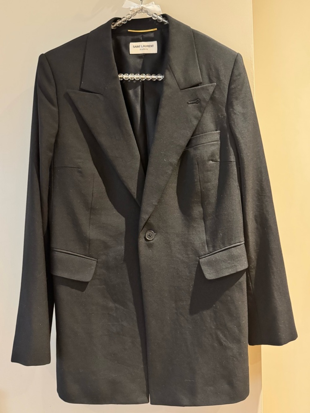 Saint Laurent Black Single-Button Blazer Size Fr 42